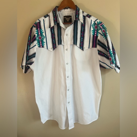 Vintage Men’s Steer West Pearl Snap Western Shirt Size XXL - *made in the USA* - Picture 1 of 3